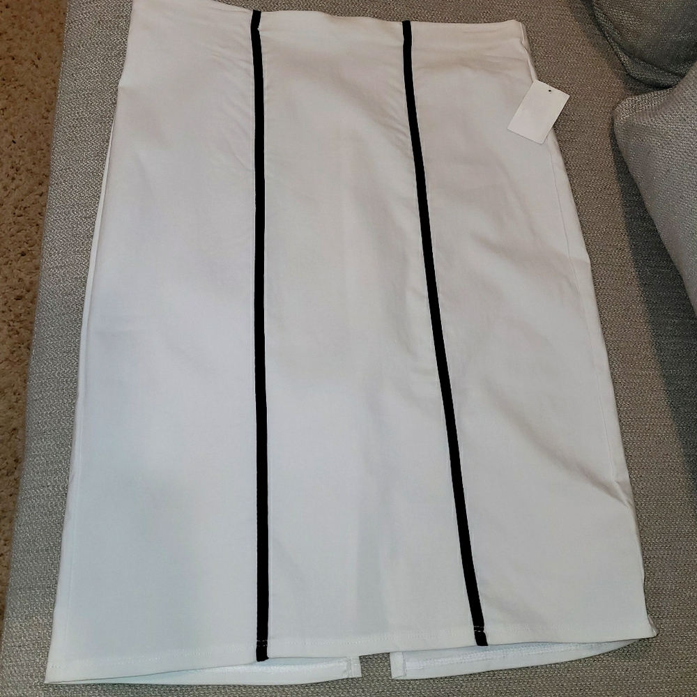 White Skirt with Black stripes